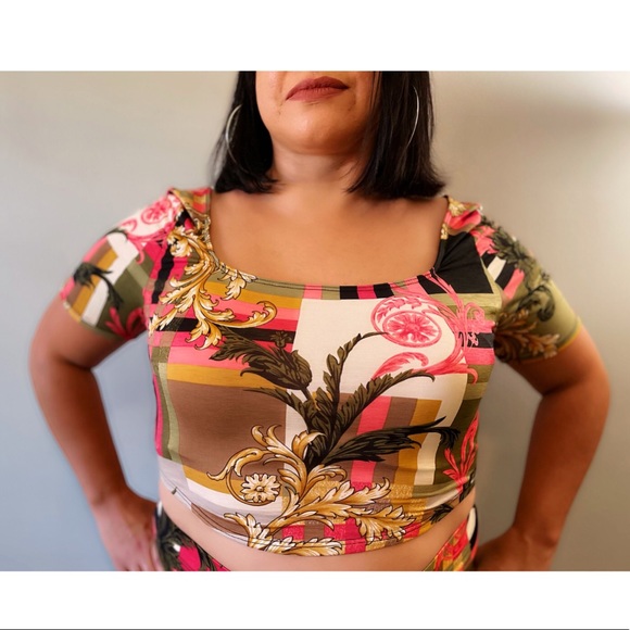 Short Sleeve Top & Skirt "Fierce" Set: Plus Size - Picture 4 of 5